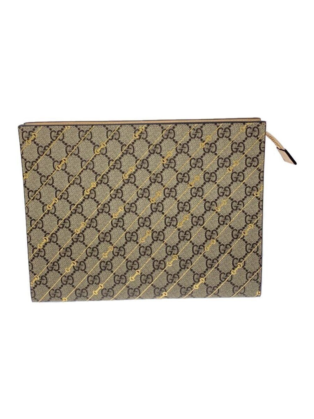 Gucci Clutch Bag Beige Tan All over